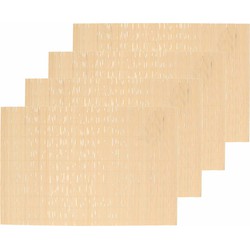 Set van 4x stuks placemats naturel bamboe 45 x 30 cm - Placemats