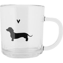 Clayre & Eef Theeglas Transparant Glas Teckels