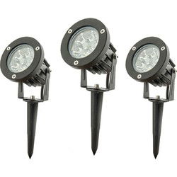 Groenovatie LED Prikspot Tuinverlichting 5W Waterdicht IP65, Warm Wit, 3-Pack