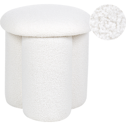 Beliani CARRINGTON - Poef-Wit-Bouclé