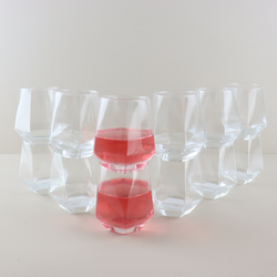 OTIX Waterglazen - Set van 12 - 300ml - Diamant vorm - Transparant - Glas