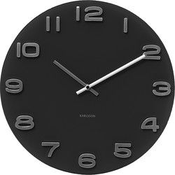 Karlsson - Wandklok Vintage Round - Zwart- Ø35cm