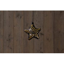 STER GLAS ZWART-GOUD 15CM/10 LED WARM WIT 2XAAA