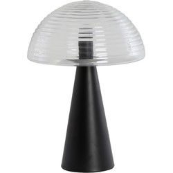 Light&living Tafellamp Ø30x43 cm MUEDA glas helder+mat zwart