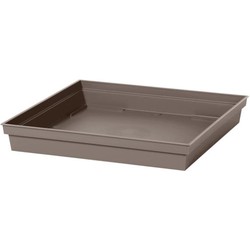 Bloempot kunststof onderschaal Toscane taupe vierkant L27 x B27 x H4 cm - Plantenpotten