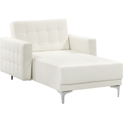 Beliani ABERDEEN - Chaise longue-Wit-Kunstleer