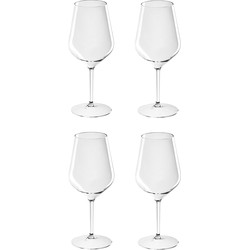 4x Witte of rode wijn glazen 47 cl/470 ml van onbreekbaar kunststof - Wijnglazen