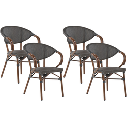 CASPRI  - Tuinstoel set van 4 - Grijs - Aluminium