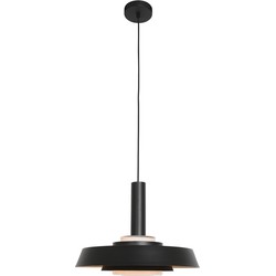 Anne Lighting - hanglamp - Flinter - zwart - aluminium glas - Ø 42cm - E27 - 3328ZW