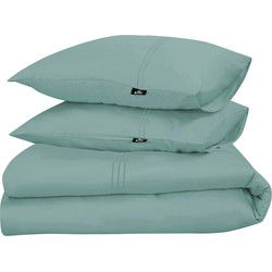 PHLOX Dekbedovertrek King - 100% Katoen Satijnen (300 TC) - Eenpersoons 140x200/220 cm + 1 Kussensloop - Zacht & Huidvriendelijk - Jade