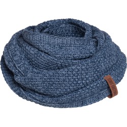 Knit Factory Coco Gebreide Colsjaal Dames & Heren - Nekwarmer - Ronde Sjaal - Jeans/Indigo