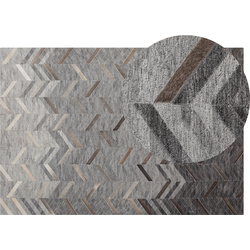 Beliani ARKUM - Laagpolig-Grijs-Viscose, Leer