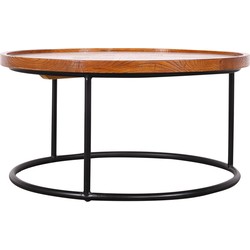 Fine Asianliving Chinese Salontafel Rond Massief Yuwood Black Steel