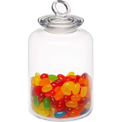 Pasabahce Snoeppot/voorraadpot Megan - 2600 ml - glas - met luchtdichte deksel - D14 x H25 cm - Voorraadpot