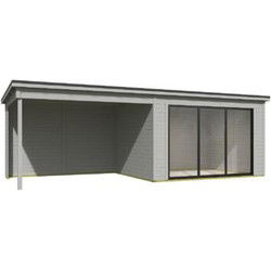 Blokhut Pernilla 385x295 Aanbouw Platinum Grey