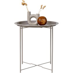 Bastia Side Table - Side table in beige grey powdercoated steel Ã˜47x50,5 cm