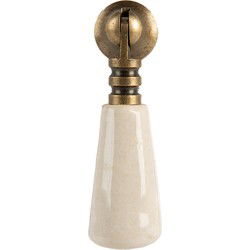 Clayre & Eef Deurknop 2x2x7 cm Beige Keramiek