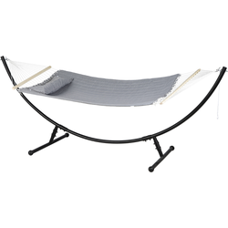 HESPERIDE HIXA Hangmat - met standaard - 2 persoons - Hangmatten - voor buiten - Camping gadget - Katoen - Grijs