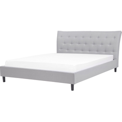 SAVERNE  - Tweepersoonsbed - Lichtgrijs - 160 x 200 cm - Polyester