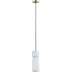 PTMD Zhen White embossed rib glass hanging lamp L