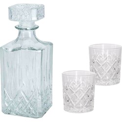 Set van 6x luxe drinkglazen/whiskyglazen 200 ml met karaf Jackson 900 ml - Drinkglazen