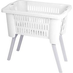 Bathroom solutions wasmand op poten - wit - 38L - 39 x 59 x 29 cm - Wasmanden