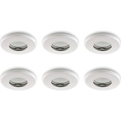 Groenovatie Inbouwspot, Rond, Waterdicht IP54, Ø85 mm, Mat Wit, 6-Pack