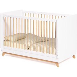 Kave Home - Maralis evolutief kinderbed van massief beukenhout met een witte afwerking, 70 x 140 cm