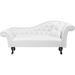 Beliani LATTES - Chaise longue-Wit-Kunstleer