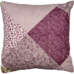 Clayre & Eef Kussenhoes 40x40 cm Paars Polyester Bloemen Sierkussenhoes