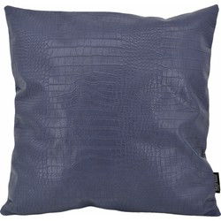 Sierkussen Croco Blauw | 45 x 45 cm | PU Leder