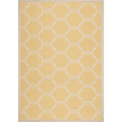 Safavieh Trellis Indoor/Outdoor Woven Area Rug, Courtyard Collection, CY6009, in Geel & Beige, 201 X 290 cm