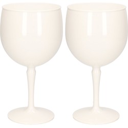 2x stuks onbreekbaar gin tonic glas wit kunststof 40 cl/400 ml - Cocktailglazen