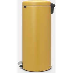 NewIcon Pedal Bin, 30 litre, Soft Closing, Plastic Inner Bucket - Mineral Mustard Yellow