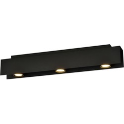 minimalistische plafondlamp Savoia Zwart 3-lichts