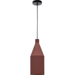 Kave Home - Peralta plafondlamp in metaal met terractotta geschilderde afwerking, Ø 15 cm