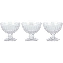 Excellent Houseware IJcoupes/ijs serveer schaaltjes - set 3x stuks - glas - 200 ml - IJsjeshouders