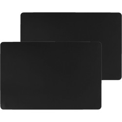 Set van 4x stuks placemats PU-leer/ leer look zwart 45 x 30 cm - Placemats