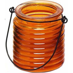 Citronellakaars - in oranje glas - 8 cm - insecten verjagen - geurkaarsen