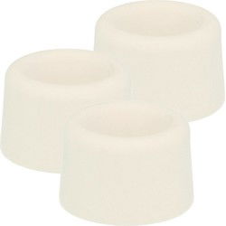 AMIG Deurstopper/deurbuffer - 6x - D23mm - inclusief schroeven - rubber - wit - Deurstoppers