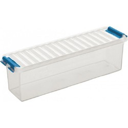 Kunststof stapelbare opbergbak 1,3 liter 27 x 8,4 x 9 cm - Opbergbox