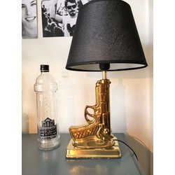 Gouden Pistool Lamp-15x32cm-Keramiek-Zwart-Housevitamin