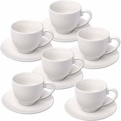 Set van 6x stuks Espresso koffie kop- en schotels - Koffie- en theeglazen