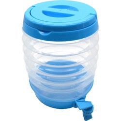 Alma Garden Drankdispenser - opvouwbaar- blauw - kunststof - 3,5 liter - D15 x H21 cm - Drankdispensers