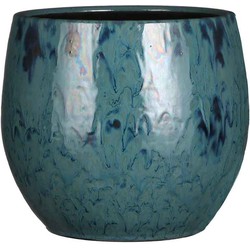 Mica Decorations gustavo ronde bloempot blauw maat in cm: 21 x 24