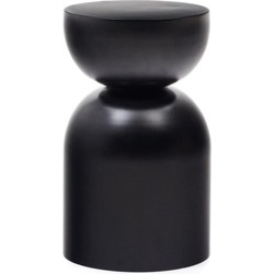 Kave Home - Tafel Rachell bijzettafel van metaal met glanzende zwarte verf afwerking Ø 30,5 cm.