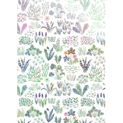 Sanders & Sanders fotobehang veldbloemen multicolor op wit - 200 x 280 cm - 612129