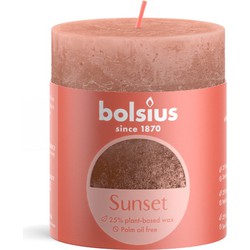 Rustiek stompkaars sunset 80 x 68 mm Creamy caramel copper kaars - Bolsius