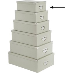 5Five Opbergdoos/box - lichtgrijs - L28 x B19.5 x H11 cm - Stevig karton - Greybox - Opbergbox