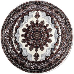 Isfahan Oosters Vloerkleed Nain - Laagpolig - Klassiek Vintage Tapijt - Rond - Creme / Multi- 250 CM ROND